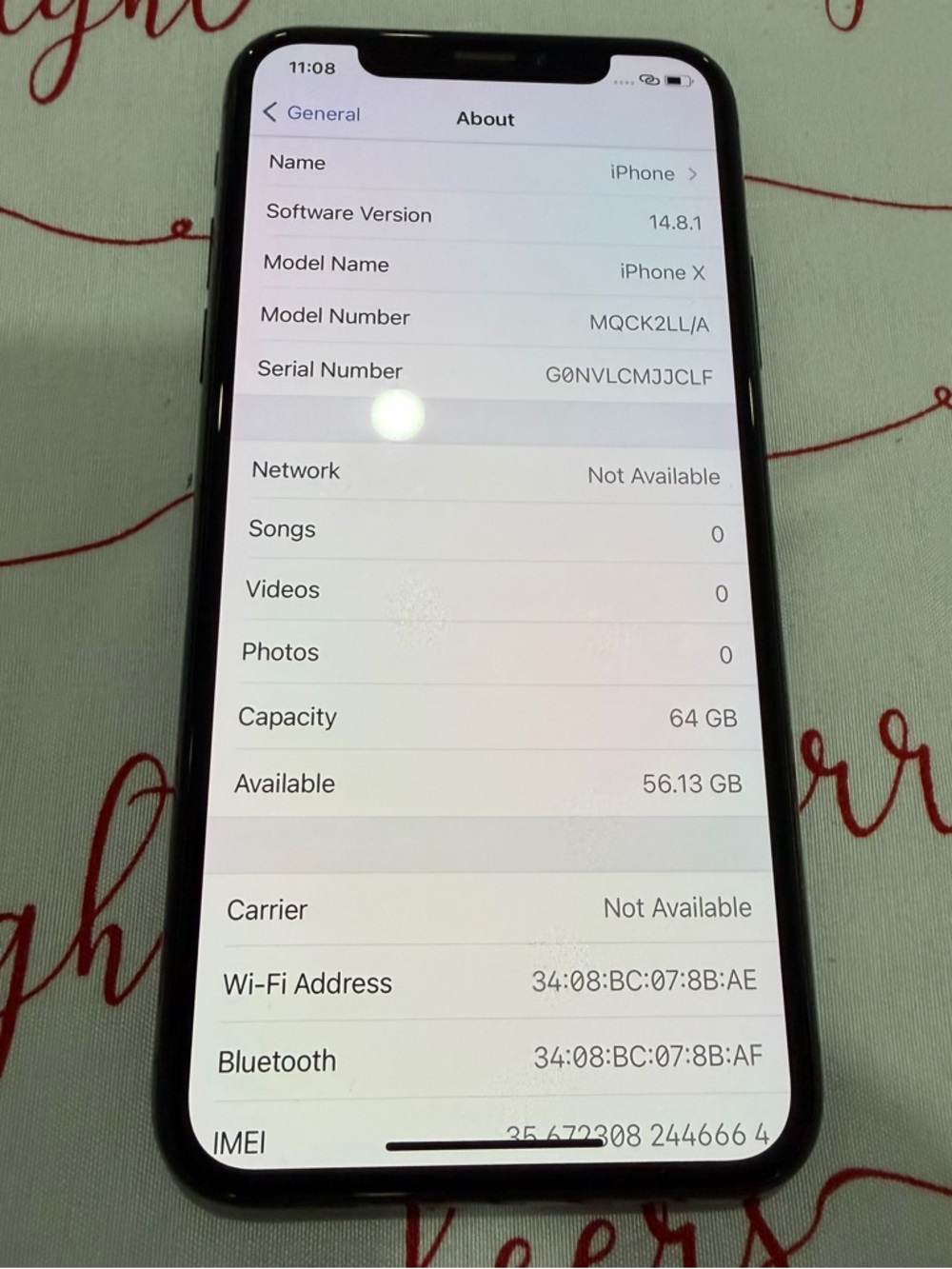 Apple iPhone X Black Front Display